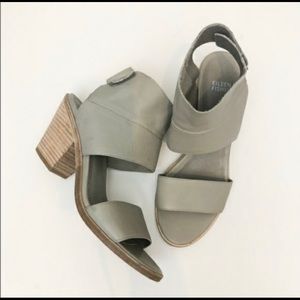 Eileen Fisher Grey Leather Sandals